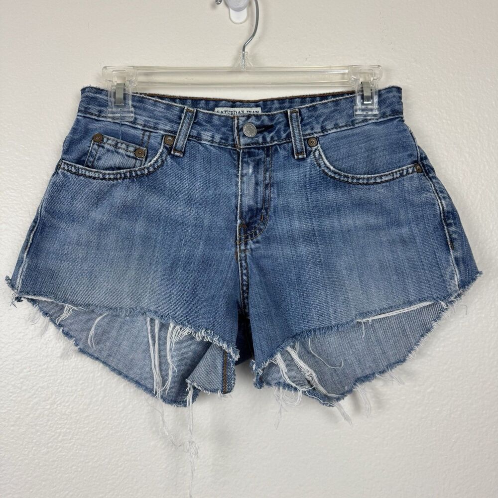 Polo Ralph Lauren Saturday Jean Cutoff Denim Micro Shorts Mid Rise Light Wash 2